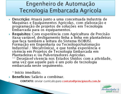 Engenheiro de Automação Tecnologia Embarcada Agrícola